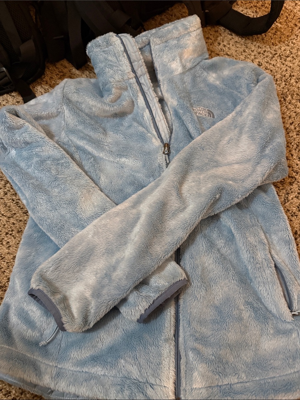The North Face Light Blue Plush Fleece Full Zip Jacket Women’s